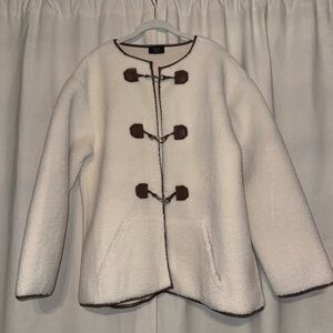 Never worn! Vici Women's Cream Faux Shearling Toggle Coat